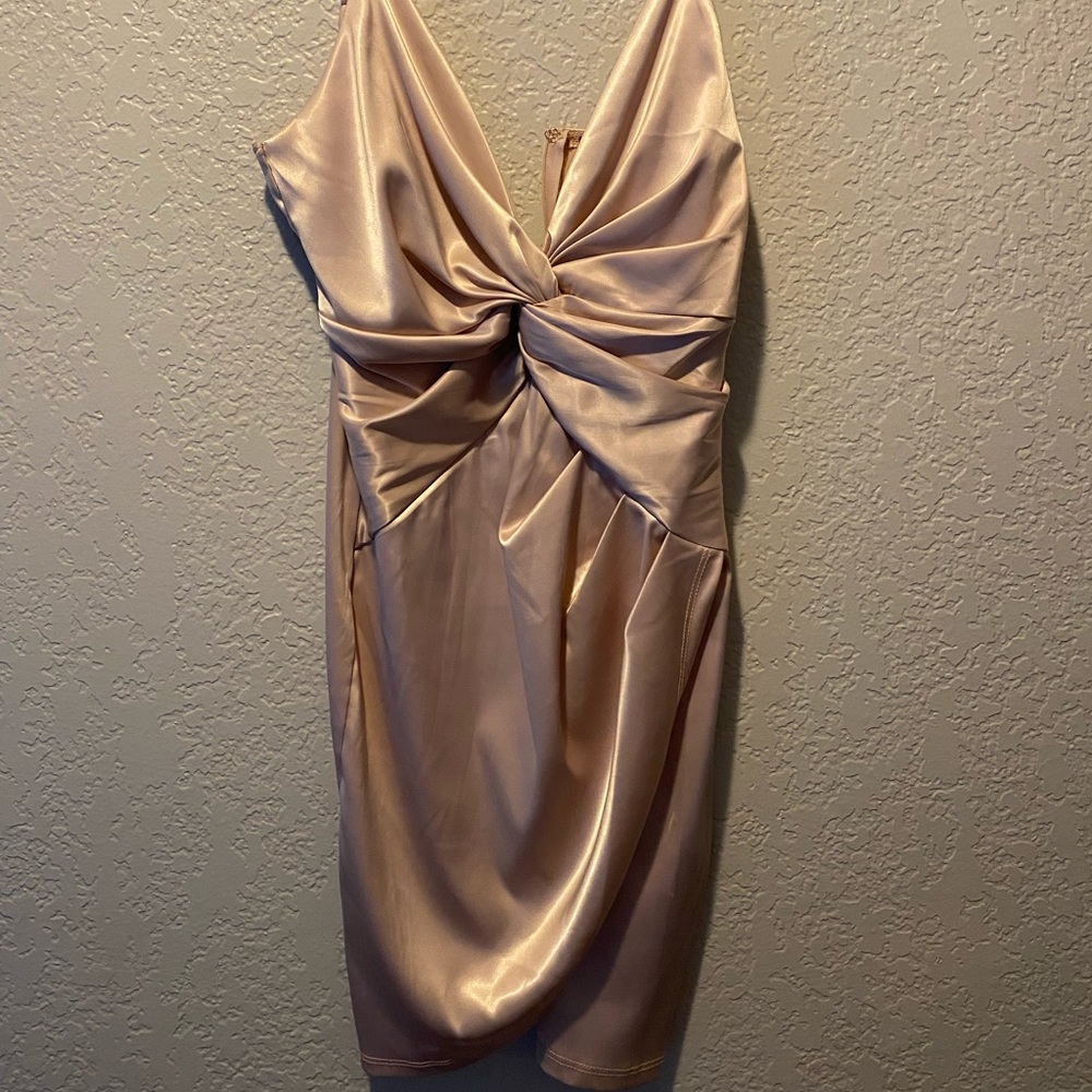 Silk front tie dress